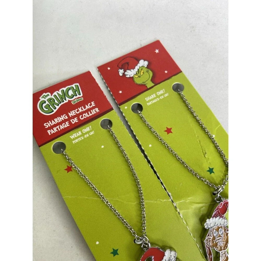 Dr. Seuss How The Grinch Stole Christmas Grinch and Max Best Friend Necklace Set
